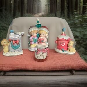 Precious Moments Holiday Figurines - Red, Green, Blue Accents